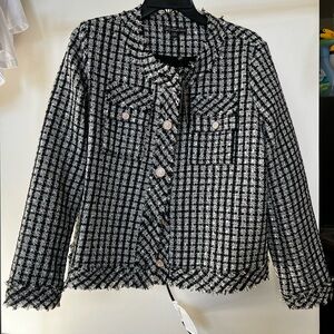 Adrianna Papell Black and White Tweed Blazer - New with Tag